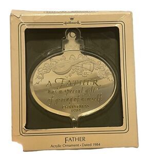 Hallmark Vintage Acrylic Special Father 1984 Christmas Ornament EUC